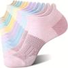 [5 Pairs Athletic Socks] 5 Pairs Women's Ankle Athletic Socks | Cushioned, Breathable Polyester, Low Cut Tab | All-Season Sports Socks for Running