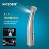 TI Max X95L Dental 1:5 Speed Increasing Red Ring Contra Angle Handpiece with Optic Fiber Stainless Titanium Body for FG Bur