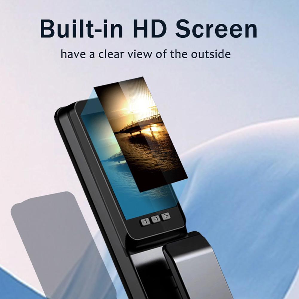 Умный замок WAFU с камерой, 3D-распознавание лиц, входная дверь без ключа, ручка замка из алюминиевого сплава