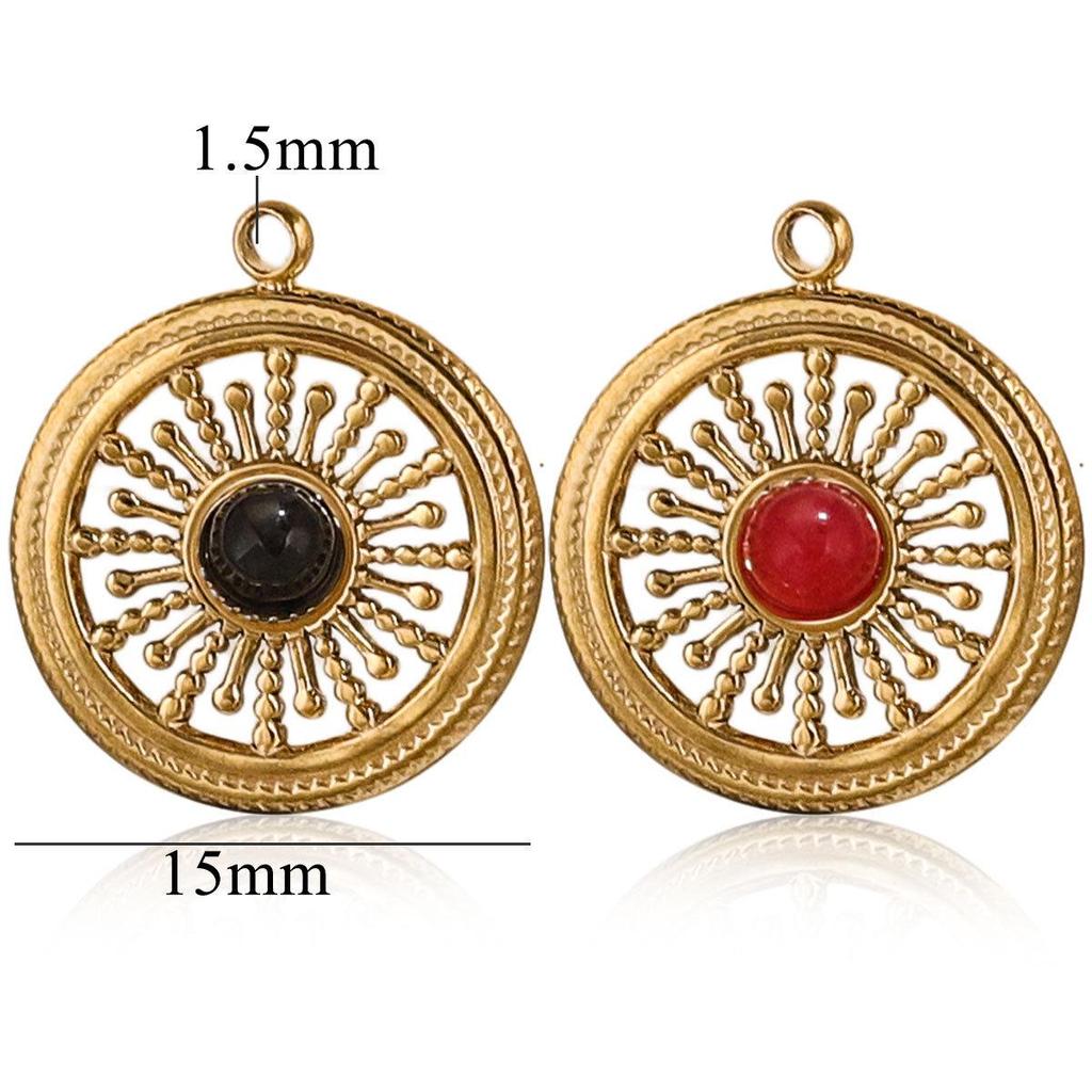 Минималистичный ретро комплект ожерелья с подвеской из бирюзы и серег