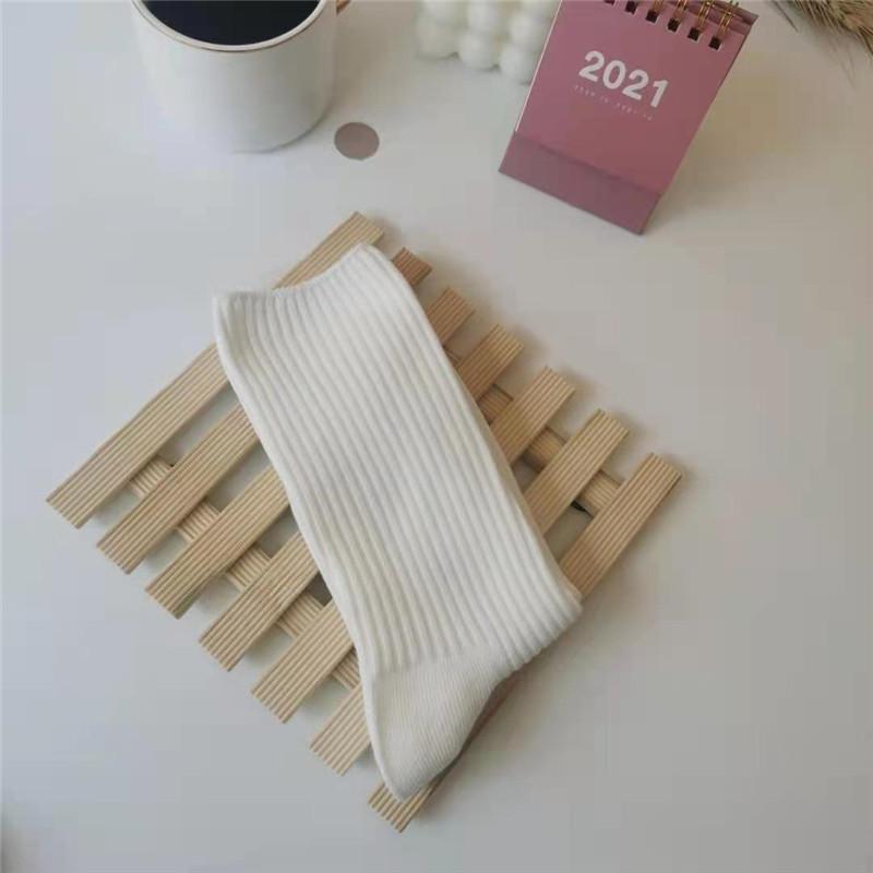 21 Black And White Socks Mid-Leg Socks Cute Thin Solid Color Lace Trendy Lolita Stockings
