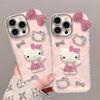 Suitable for Apple 11promax mobile phone case, the new iPhone 11 flash diamond kt cat bow has its own lens film.