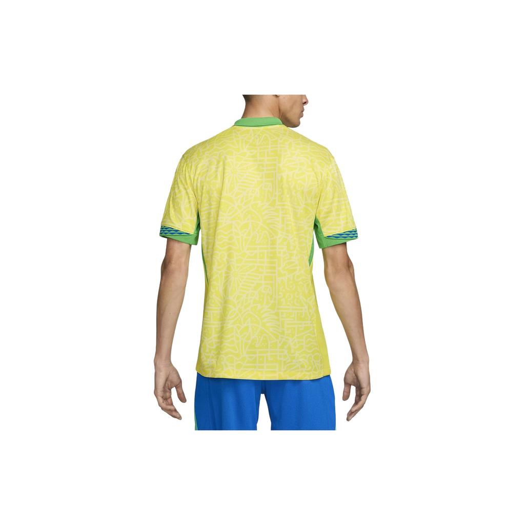 Nike Бразилия 2024 Домашний Джерси Желтый/Зеленый Spark Мужская уличная одежда FJ4284-706