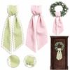 Gingham Canvas Wreath Sashes Cloth Scalloped Wreath Sash New Decorative Sashes  Door Decor Bow
