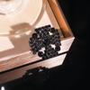Классическое винтажное черное кристаллическое кольцо темпераментное блестящее регулируемое женское кольцо