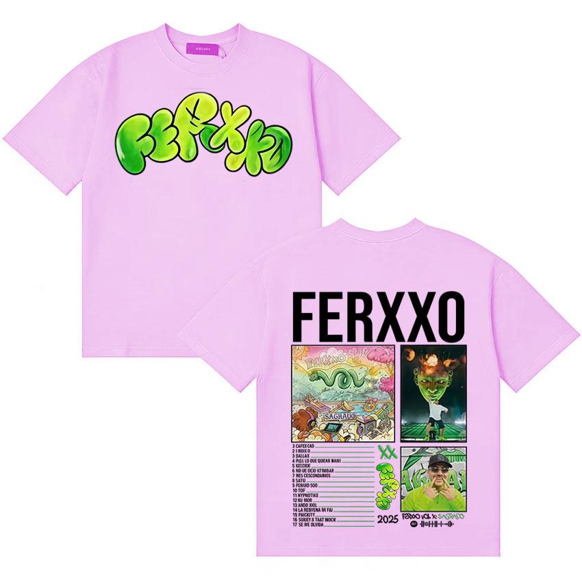 Singer Feid FERXXO CALIPSIS Concert Merch Tshirt Unisex Women Summer T Shirt Teenagers Cotton Oversized Crewneck Tshirt Streetwear