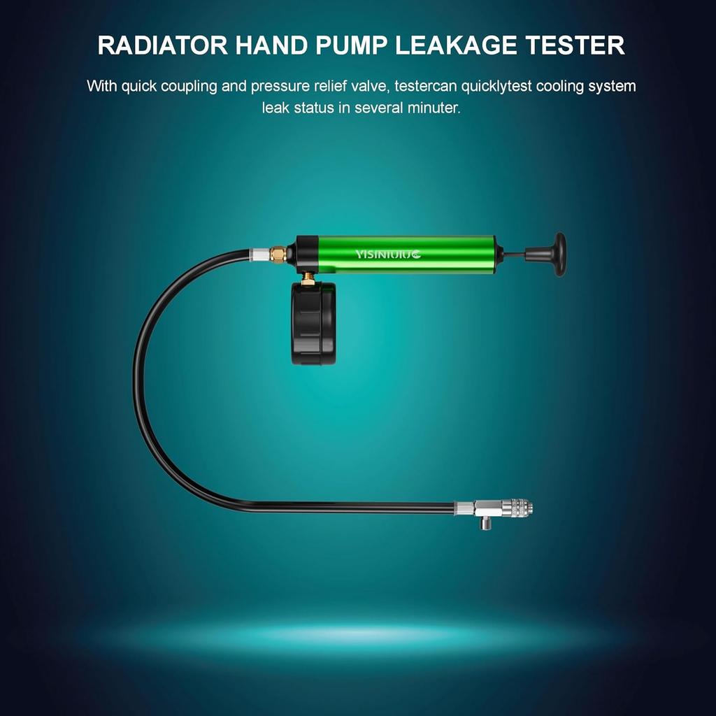Universal Radiator Pressure Tester, Aluminum Automotive Cooling System Radiator Pressure Tester Tool,Pressure Test Pump with Pressure Gauge,Fit for