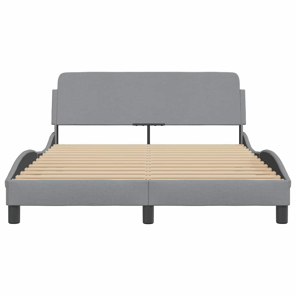 Dover Bed Frame Light Grey 140x200 cm Fabric