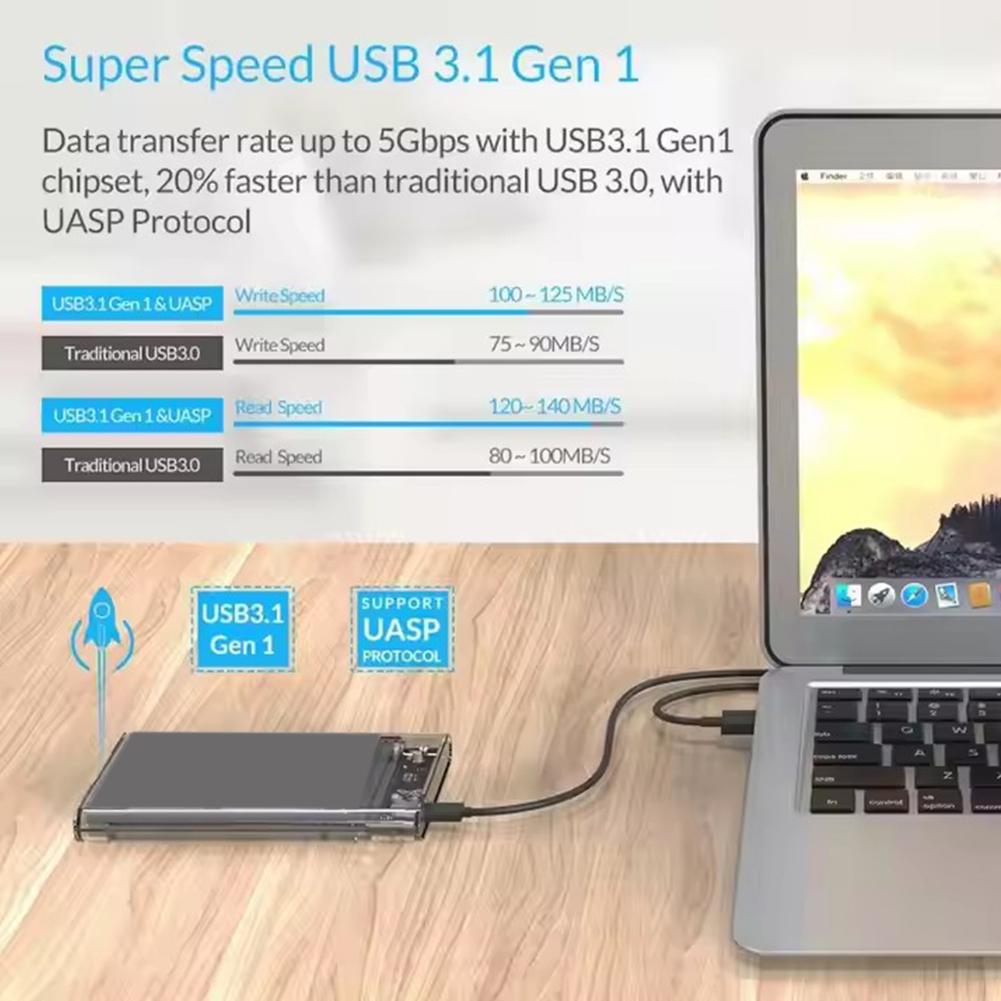 USB 3.0 Прозрачный мобильный жесткий диск 2,5-дюймовый SATA последовательный жесткий диск коробки внешний Har D7G5