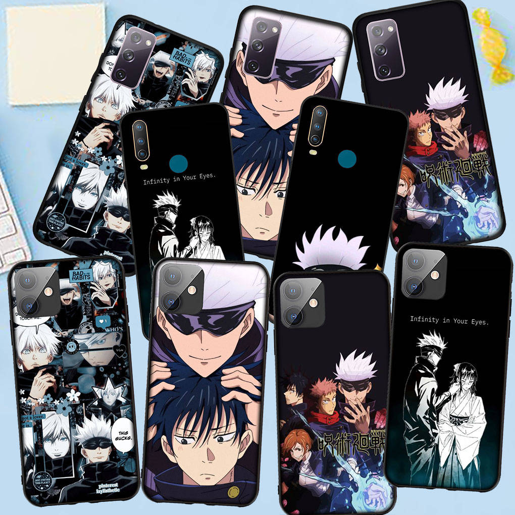 Чехол для телефона Samsung Galaxy S24 S23 iPhone 16 15 14 Xiaomi Redmi Note 13 12 11 Plus 9 Pro Max XR OPPO Huawei Gojo Satoru Anime Jujutsu Kaisen Cover