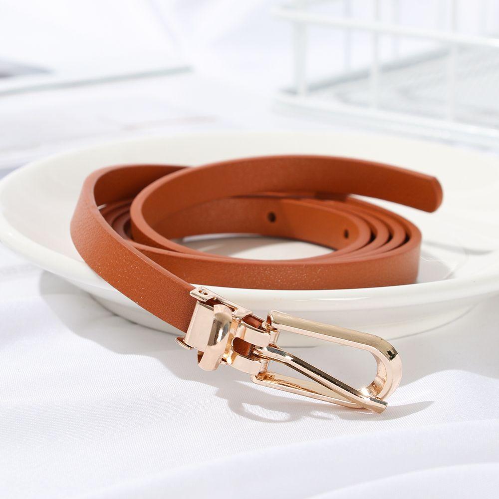 Fashion Candy Color Graceful Faux Leather Belts Dress Strap Thin Skinny Waistband Adjustable Belt