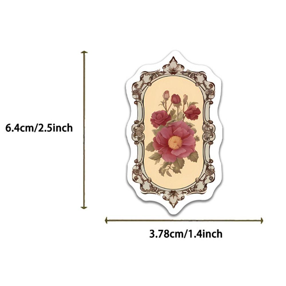 50PCS Retro Design Mirror Graffiti Stickers Waterproof DIY Decorative Stickers Notebook Decoration