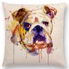 Watercolor Animals Cushion Cover Portrait Head Bighorn Lion Leopard Tiger Bear Eagle Horse Dogs  Home Sofa Throw Pillow Case