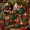 2D Flat Christmas Tree Decor Colorful Design Girl-Shaped Pendant Christmas Hanging  Holiday Party