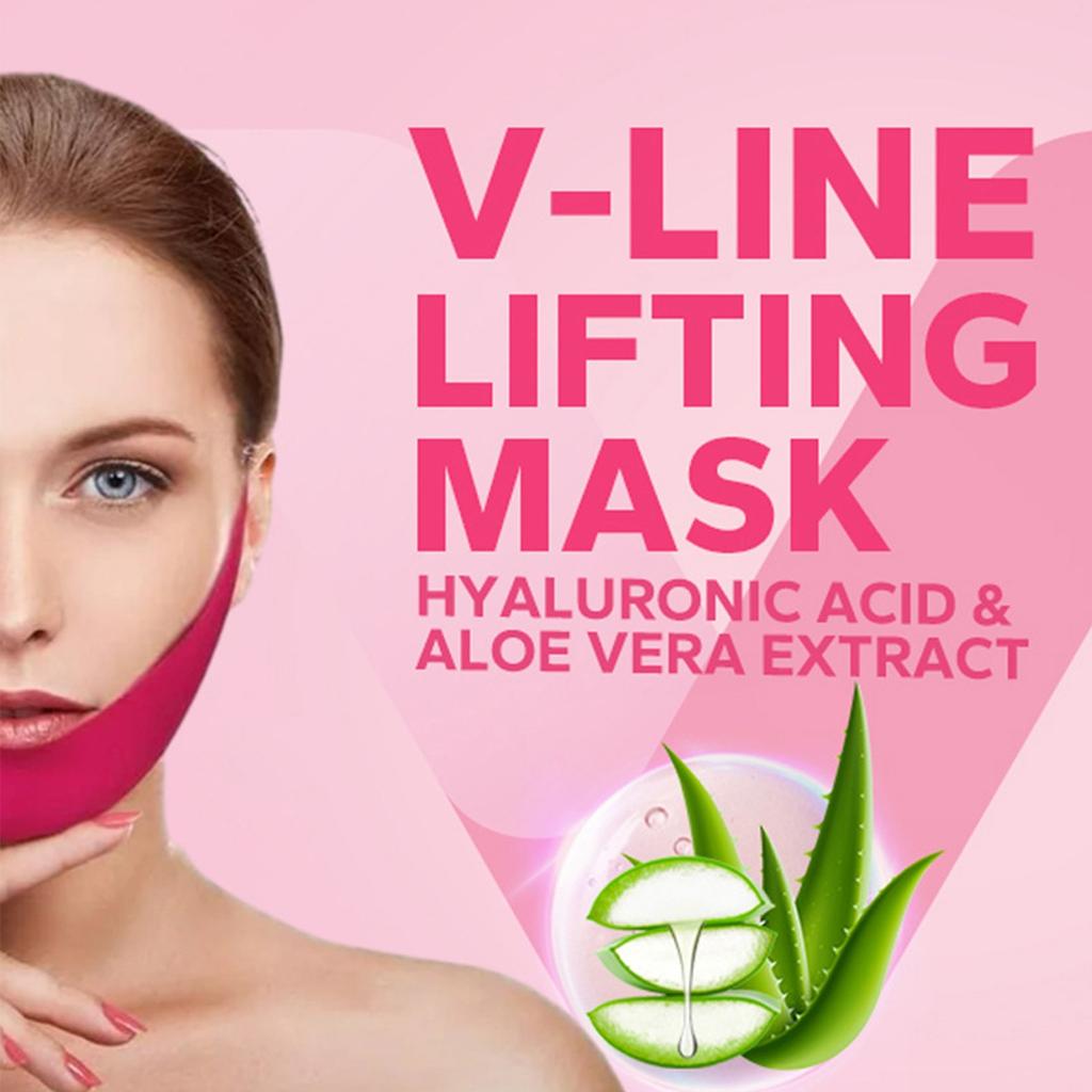 Маски для лица с V-образной линией, устраняющие двойной подбородок, тонизирующая гидрогелевая коллагеновая маска с гиалуроновой кислотой и центеллой азиатской, пластырь для подтяжки шеи (3 пункта)