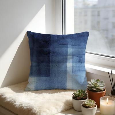 Blue Film Abstract Background Cushion Cover Cozy Velvet Throw PillowSoft Warm Cushion For Sofa Bed