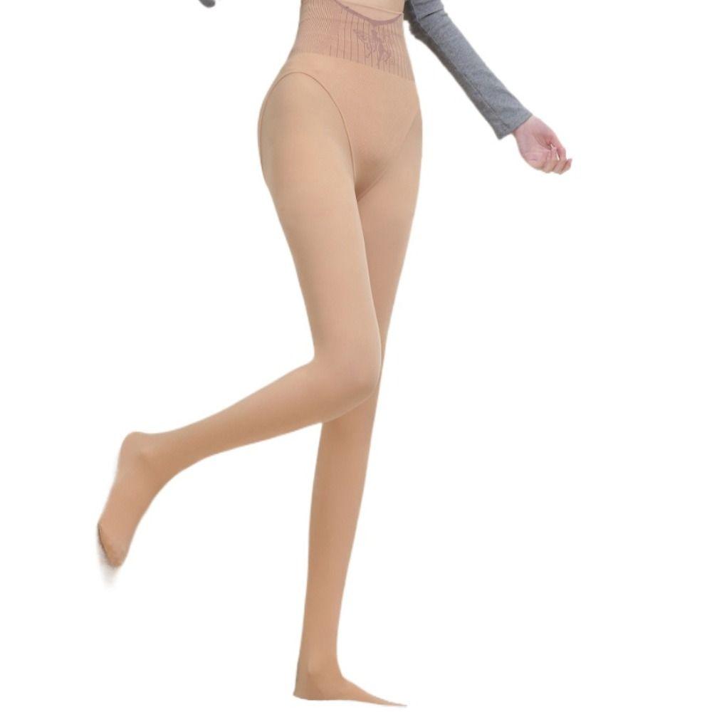 Abdominal Bare Leg Socks Solid Color Thermal Pantyhose Thin High Waist Pantyhose Girl