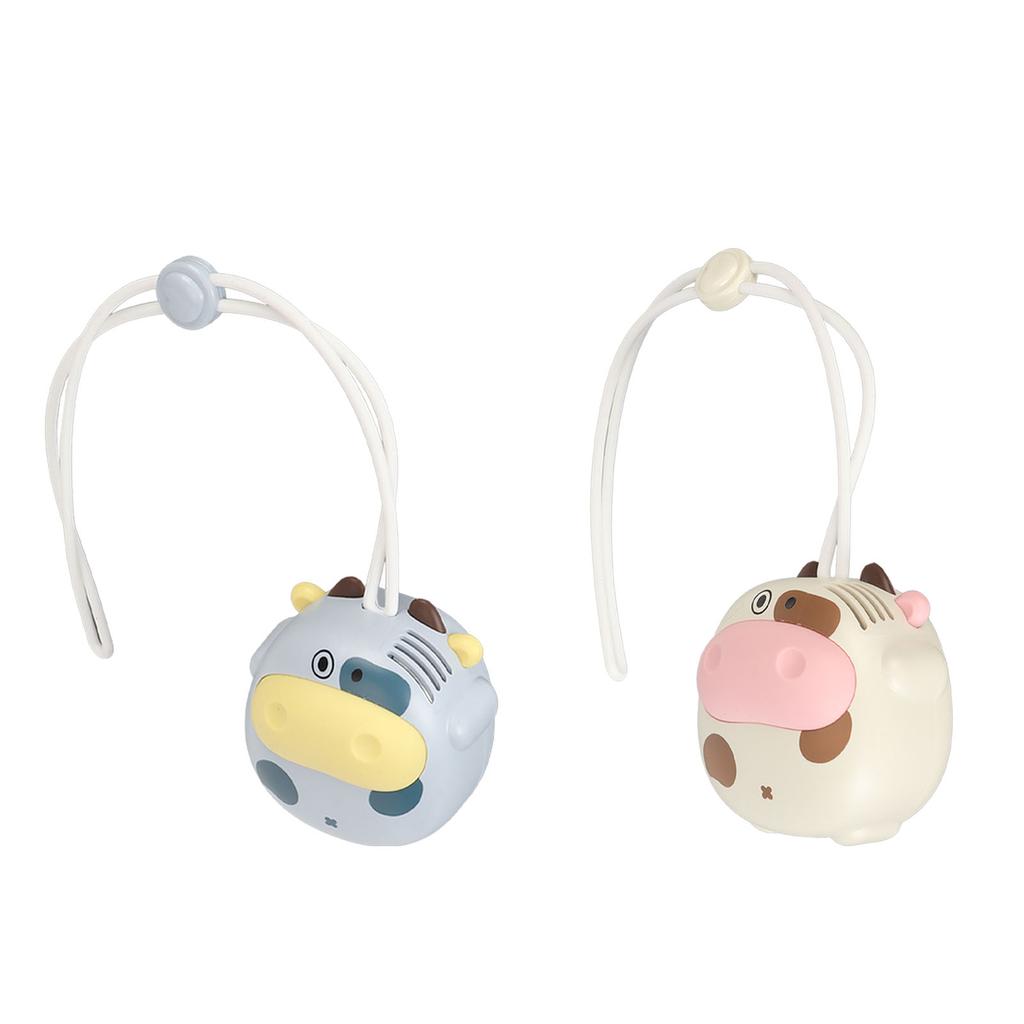 Мини-веер на шею с зарядкой от USB, без лопастей, в форме коровы, с регулируемым шнурком