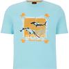 HUGO BOSS T-Shirts Men's Sky Blue Crew Neck Moderate Straight Fit 50491716-461
