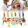 Baby Hanging Rattle with Teether Crib Decoration Plush Animal Toy Hanging Wind Chime for Stroller Accessories