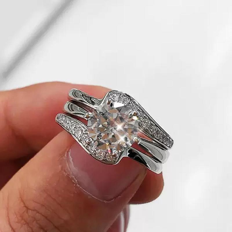 Новые модные свадебные комплекты из 2 предметов, обручальные кольца для женщин, парный дизайн, креативные аксессуары, эффектные украшения для вечеринки, помолвки