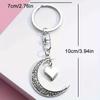 Moon Love Star Keychain (4PCS) – Alloy Charm Pendant for Bags & Cars, Fashion Accessories