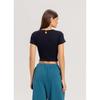 Keyhole Rib Short Sleeve Navy Blazer B61002ats20 N18