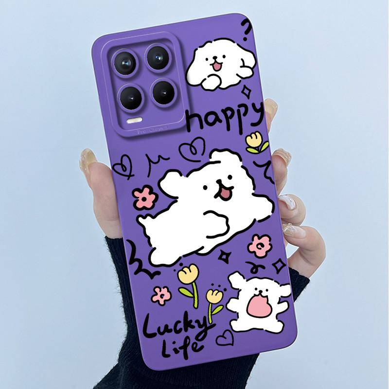 Phone Case For Realme 8 Pro 8i 8S 4G 5G Case Lovely Cartoon Flower Liquid Silicone Soft Shockproof Back Cover For Realme8 Bumper