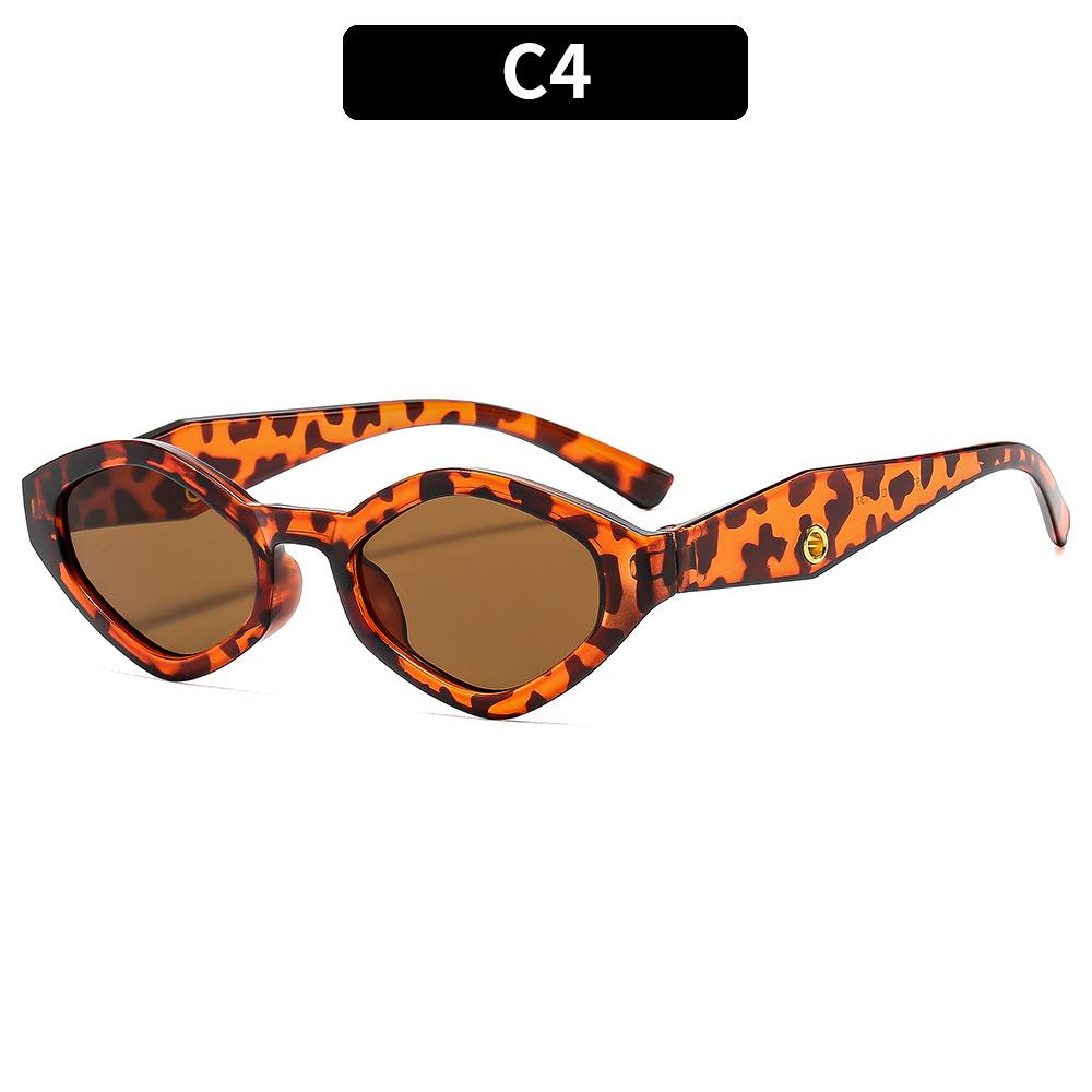 Non-polarized Trendy Vintage Cat Eye Small Frame Polygonal Women Sunglasses Men Outdoor Travel Sun Eyeglasses