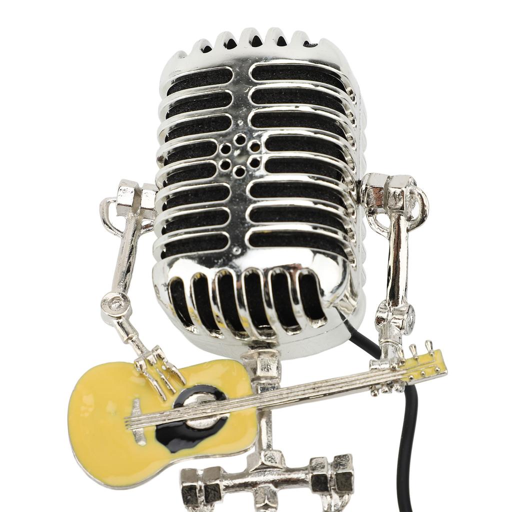 Винтажный микрофон гитара робот настольная лампа алюминиевый ретро металлический робот ночник для спальни стол H
