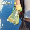 With Straw And Rope Badminton Water Bottle 300ml Sports  Kettle Transparent Plastic Cup  Sports