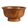 190/240/300/425/475ml Wooden Bowl Reusable Reverse Edge Round Thickened Anti-scalding High-footed Mongolia Style Rice Bowl Kitchen