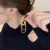 Элегантные французские золотые серьги-цепочки с кисточками для женщин - Высококачественные, универсальные, роскошные пусеты
