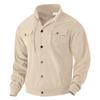 Men's Solid Color Corduroy Lapel Jacket Men's Retro Multi-Pocket Work Jacket