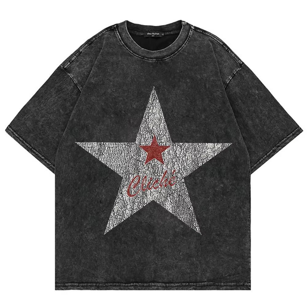 Vintage Washed Mgk Lost Americana T-Shirt Summer Fashion Men Streetwear Hip Hop Oversize Acid Wash Tees Shirts Tops