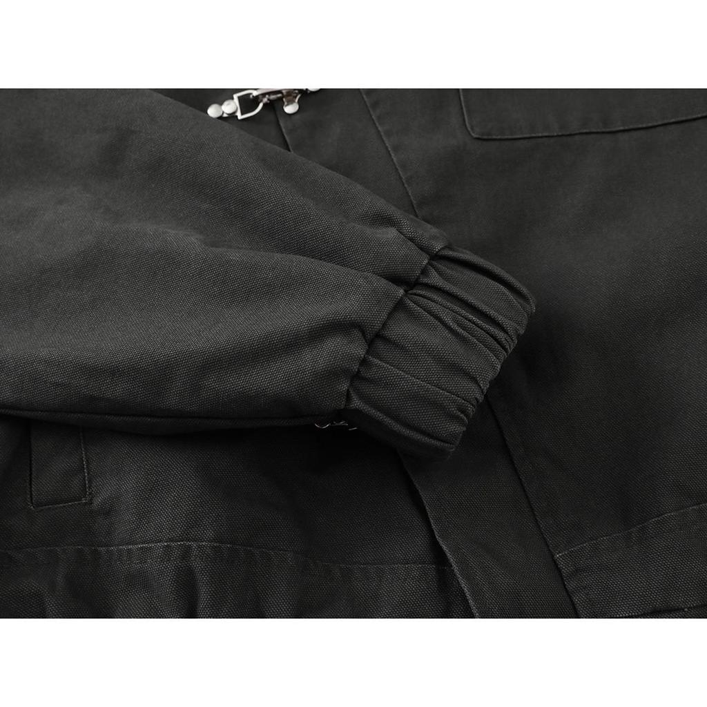 CTOSRCZ Guochao Men's Stand Collar Workwear Jacket - Trendy, Loose Fit for Spring and Autumn CJ07