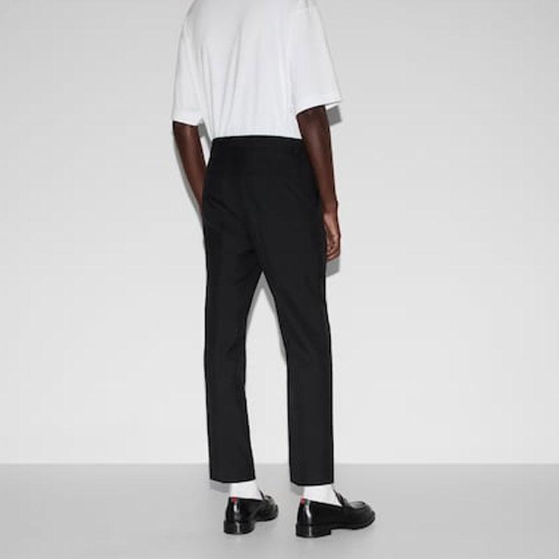 GUCCI Wool Blend Twill Trousers Men's 791156-ZAMII-1000