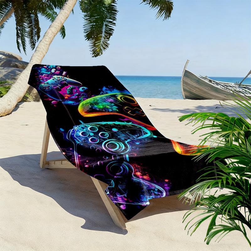 Gamepad Print Beach Towel, Large Soft Quick Dry Towel for Beach Camping Swimming