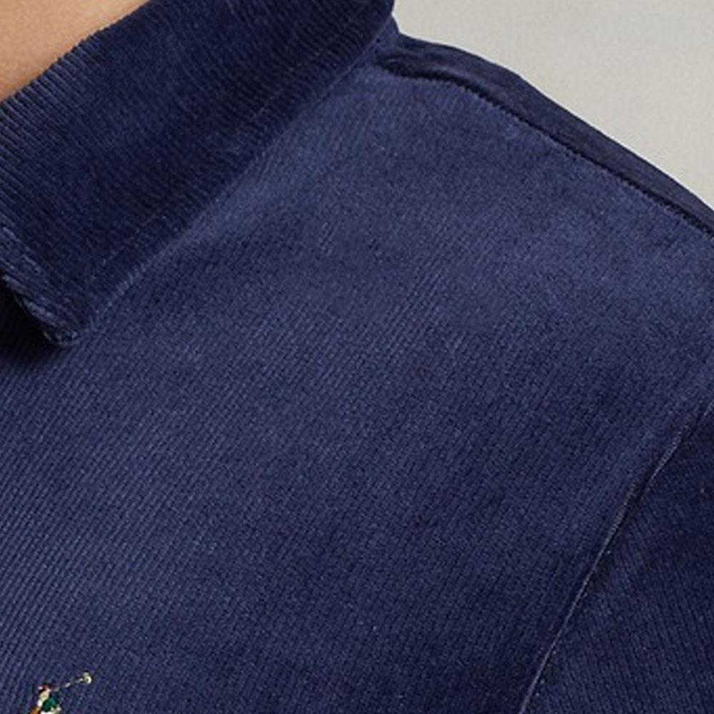 Polo Ralph Lauren Однотонный с вышивкой логотипа Свитшот с воротником поло и длинными рукавами Мужской свитшот Темно-синий MNPOKNI16822848-410