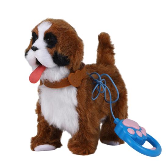 Электрическая плюшевая игрушка для питомца с движением облизывания языка, реалистичными звуками, интерактивная ходячая собака/кошка, плюшевая игрушка с поводком, обучающая интерактивная игрушка