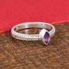 Dainty Amethyst Marquise Ring | Minimalist Sterling Silver Stacking Ring | Gift for Her | Anniversary Gift