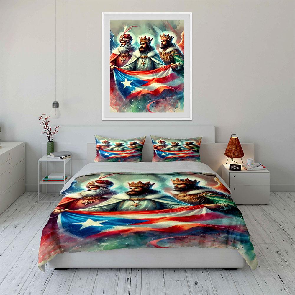 Three crowned figures, flag. Bedding sets Duvet cover sets Duvet covers Pillowcases(1 * Duvet Cover 2 * Pillowcases without duvet insert)