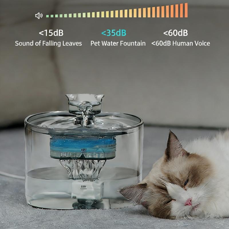 Pet Water Fountain for Cats Dogs-Foldable Portable Waterproof Smart Fountain Automatic Circulation Filtered Running Water Love