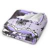 Cartoon Cool Cute Kuromi Fleece Throw Blanket  Blanket for Home Outdoor Super Soft Bed Rug