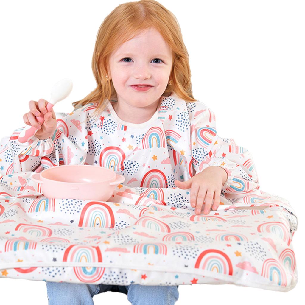 Waterproof Feeding Bib Apron for Baby and Toddler Full Coverage Coverall Smock Highchair Cover Keeping Clothes Clean