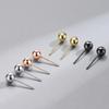 Basic 925 Silver Gold Ball Earrings Silver Ball Earrings 4mm 5mm