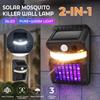 Solar Powered Insect Mosquito Killer Lamp Fly Zapper Motion Garden Wall Light