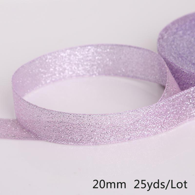 25 ярдов металлическая лента из органзы для украшения свадебной вечеринки, подарочная упаковка, рождественские ленты