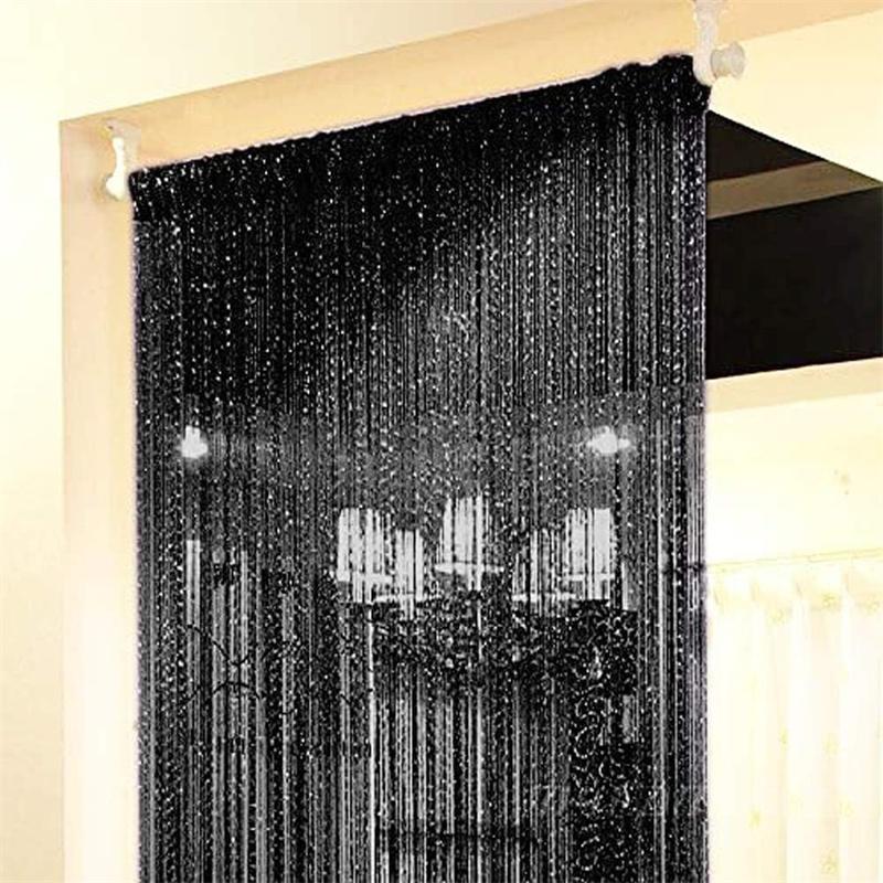 Нитяная штора для двери, штора из бусин для дверного проема, подвесная перегородка для комнаты, бисерный декор, бахрома, панель, шкаф, окна, двери, пайетки, прозрачная, кисточки