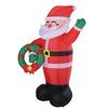 Inflatable Santa 5.9ft Water Proof Blow Up Santa Holding A Wreath with LED Lights for Xmas Yard Decoration US Plug